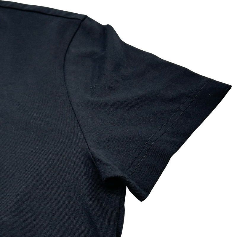 プラダ PRADA ロゴ刺繍半袖Tシャツ UJN555 ブラック コットン メンズ
