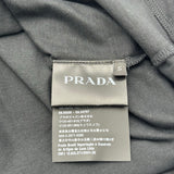 プラダ PRADA ロゴ刺繍半袖Tシャツ UJN555 ブラック コットン メンズ 半袖Ｔシャツ