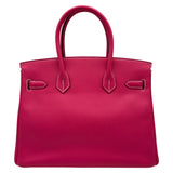エルメス HERMES バーキン30 □Q刻 ローズティリアン/シルバー金具 エプソン レディース ハンドバッグ
