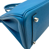 エルメス HERMES バーキン30 A刻 ブルーサンジバル/シルバー金具 エプソン レディース ハンドバッグ