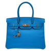 エルメス HERMES バーキン30 A刻 ブルーサンジバル/シルバー金具 エプソン レディース ハンドバッグ