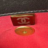 シャネル CHANEL シャネル19チェーンショルダー ブラック シルバー/ゴールド金具 ラムスキン レディース ショルダーバッグ
