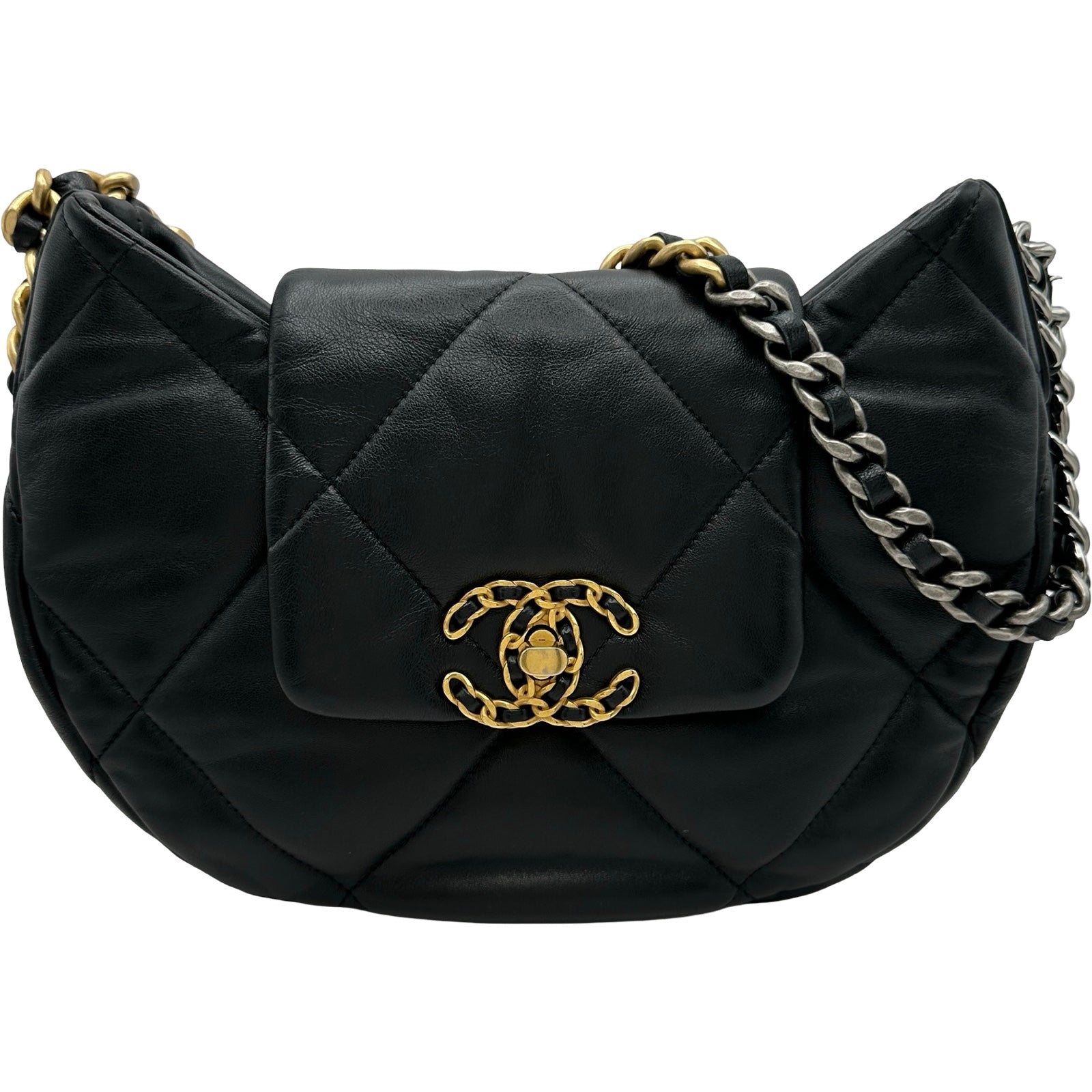 【非売品】CHANEL シャネル ブラックレザー ショルダーバッグ シャネル CHANEL シャネル19チェーンショルダー ブラック シルバー