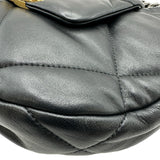 シャネル CHANEL シャネル19チェーンショルダー ブラック シルバー/ゴールド金具 ラムスキン レディース ショルダーバッグ