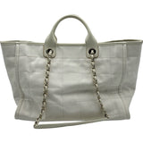 シャネル CHANEL ドーヴィルGM チェーントートバッグ A66941 アイボリー キャンバス/カーフ レディース トートバッグ