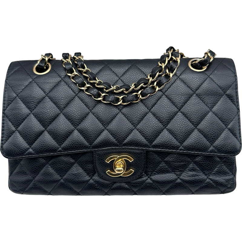 CHANEL マトラッセ ケース キャビアスキン ブラック ゴールド金具 シャネル CHANEL マトラッセ25 A01112 13番台 ブラック×ゴールド金具 W
