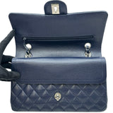 シャネル CHANEL マトラッセ25 A01112 18番台 ネイビー シルバー金具 キャビアスキン レディース ショルダーバッグ