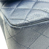 シャネル CHANEL マトラッセ25 A01112 18番台 ネイビー シルバー金具 キャビアスキン レディース ショルダーバッグ