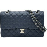 シャネル CHANEL マトラッセ25 A01112 18番台 ネイビー シルバー金具 キャビアスキン レディース ショルダーバッグ