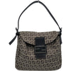 フェンディ FENDI ズッキーノワンショルダー 8BR004 ブラウン ナイロンジャガード レディース ハンドバッグ