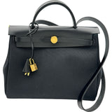 エルメス HERMES エールバッグジップPM W刻印 ブラック ゴールド金具 トワル/ハンター レディース ショルダーバッグ