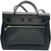 エルメス HERMES エールバッグジップPM W刻印 ブラック ゴールド金具 トワル/ハンター レディース ショルダーバッグ