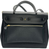 エルメス HERMES エールバッグジップPM W刻印 ブラック ゴールド金具 トワル/ハンター レディース ショルダーバッグ