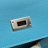 エルメス HERMES ケリーウォレット ロング ヴェルソ D刻 ブルーノール/ルージュクー シルバー金具 エプソン レディース 長財布