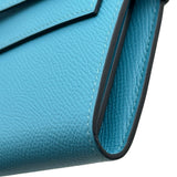 エルメス HERMES ケリーウォレット ロング ヴェルソ D刻 ブルーノール/ルージュクー シルバー金具 エプソン レディース 長財布