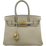 エルメス HERMES バーキン30 W刻印 クレ ゴールド金具 トゴ レディース ハンドバッグ