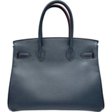 エルメス HERMES バーキン30 コントゥール X刻印 ブルーインディゴ・ルージュアッシュ ゴールド金具 エプソン レディース ハンドバッグ