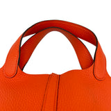 エルメス HERMES ピコタンロックPM T刻印 オレンジポピー シルバー金具 トリヨン レディース トートバッグ