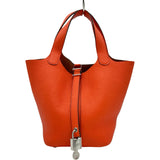 エルメス HERMES ピコタンロックPM T刻印 オレンジポピー シルバー金具 トリヨン レディース トートバッグ