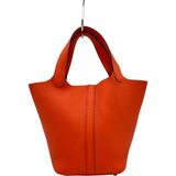 エルメス HERMES ピコタンロックPM T刻印 オレンジポピー シルバー金具 トリヨン レディース トートバッグ