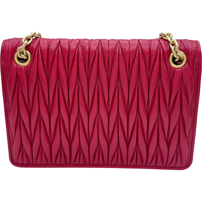 ミュウミュウ miu miu マテラッセチェーンショルダー 5BP065 レッド
