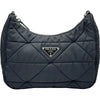 プラダ PRADA パデッド Re-Nylonショルダーバッグ 1BC151 ブラック シルバー金具 キルティングレザー レディース ショルダーバッグ