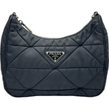 プラダ PRADA パデッド Re-Nylonショルダーバッグ 1BC151 ブラック シルバー金具 キルティングレザー レディース ショルダーバッグ