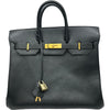 エルメス HERMES オータクロア32 〇Y刻 ブラック ゴールド金具 フィヨルド レディース ハンドバッグ