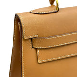 エルメス HERMES ケリー32 外縫い 〇V刻印 ナチュラル ゴールド金具 ボックスカーフ レディース ショルダーバッグ