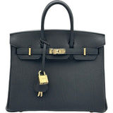 エルメス HERMES バーキン25 K刻 ブラック ゴールド金具 トゴ レディース ハンドバッグ