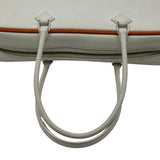 エルメス HERMES プリュム28 □I刻印 ホワイト/オレンジ シルバー金具 エプソン レディース ハンドバッグ