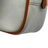 エルメス HERMES プリュム28 □I刻印 ホワイト/オレンジ シルバー金具 エプソン レディース ハンドバッグ