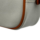 エルメス HERMES プリュム28 □I刻印 ホワイト/オレンジ シルバー金具 エプソン レディース ハンドバッグ