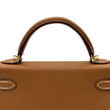 エルメス HERMES ミニケリー2 K刻 ゴールド ゴールド金具 エプソン レディース ショルダーバッグ
