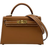 エルメス HERMES ミニケリー2 K刻 ゴールド ゴールド金具 エプソン レディース ショルダーバッグ