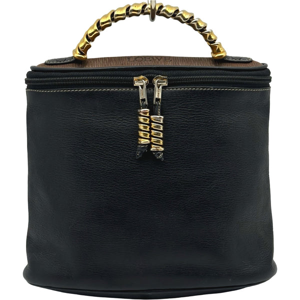 LOEWE ベラスケス　ハンドバッグ　ショルダーバッグ　ゴールド金具 ロエベ LOEWE ベラスケスツイストバンド ブラック レザー レディース