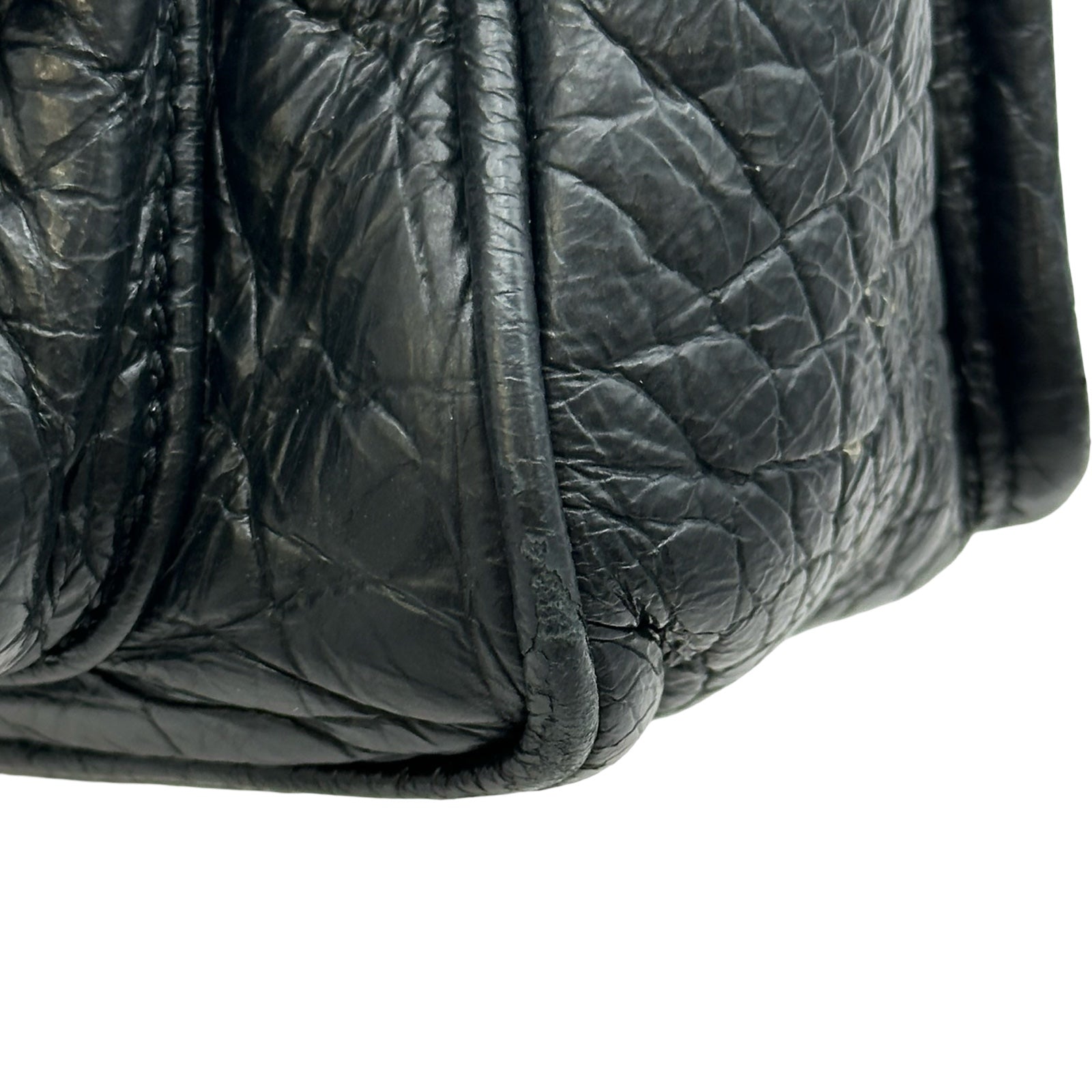 サンローラン　クロコ型押し　ショルダーバッグ グレー　レザー サンローラン SAINT LAURENT ニキチェーンショルダー 548943 ブラック
