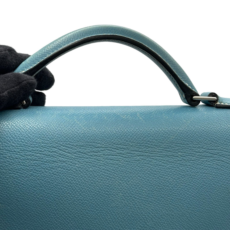 HERMES (エルメス) □ L刻印 ケリーデペッシュ38 ブルージーン エルメス ケリーデペッシュ38 [J]刻印 エプソン ブルージーン×シルバー