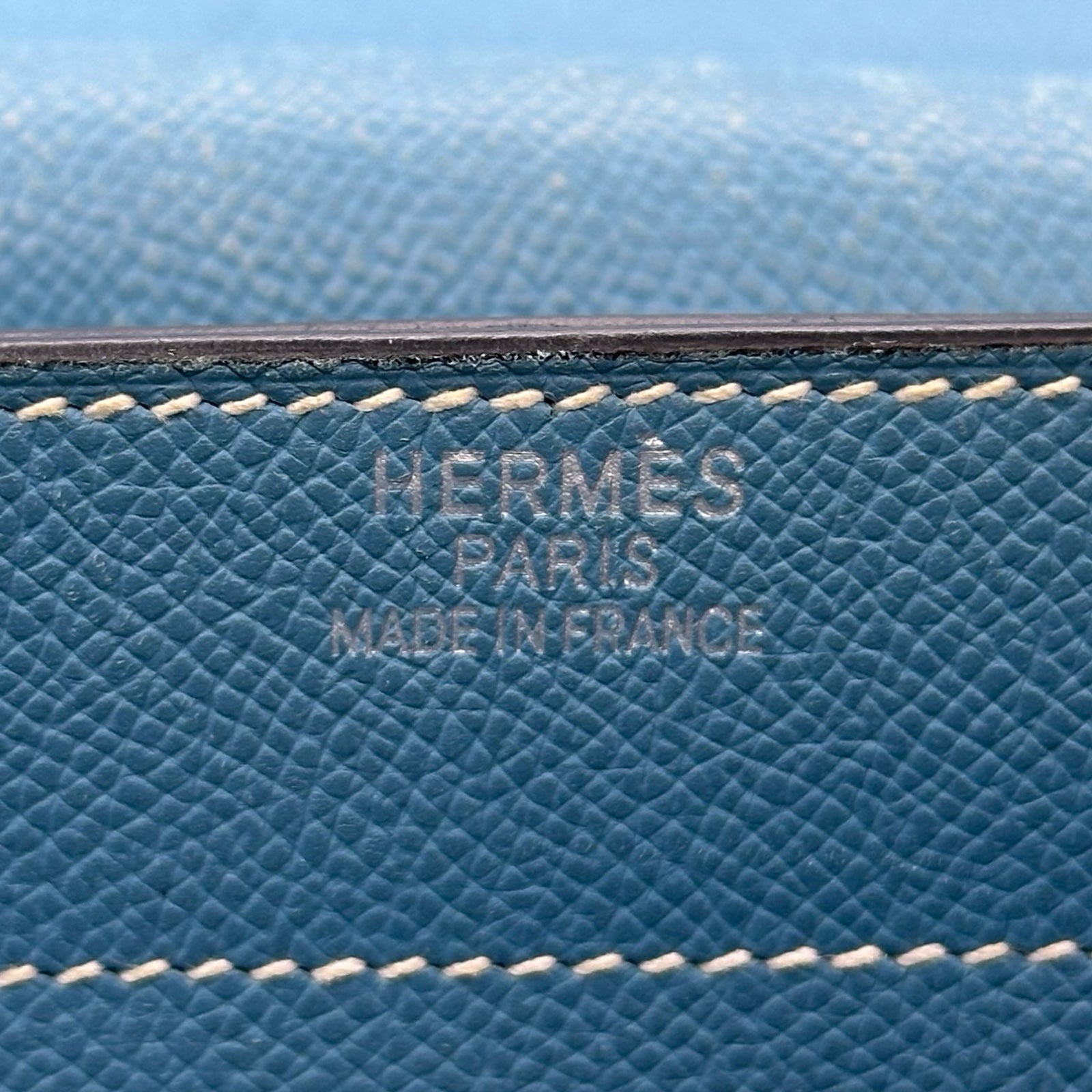 エルメス HERMES ケリーデペッシュ38 □J刻 ブルージーン シルバー金具
