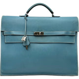 エルメス HERMES ケリーデペッシュ38 □J刻 ブルージーン シルバー金具 エプソン メンズ ビジネスバッグ