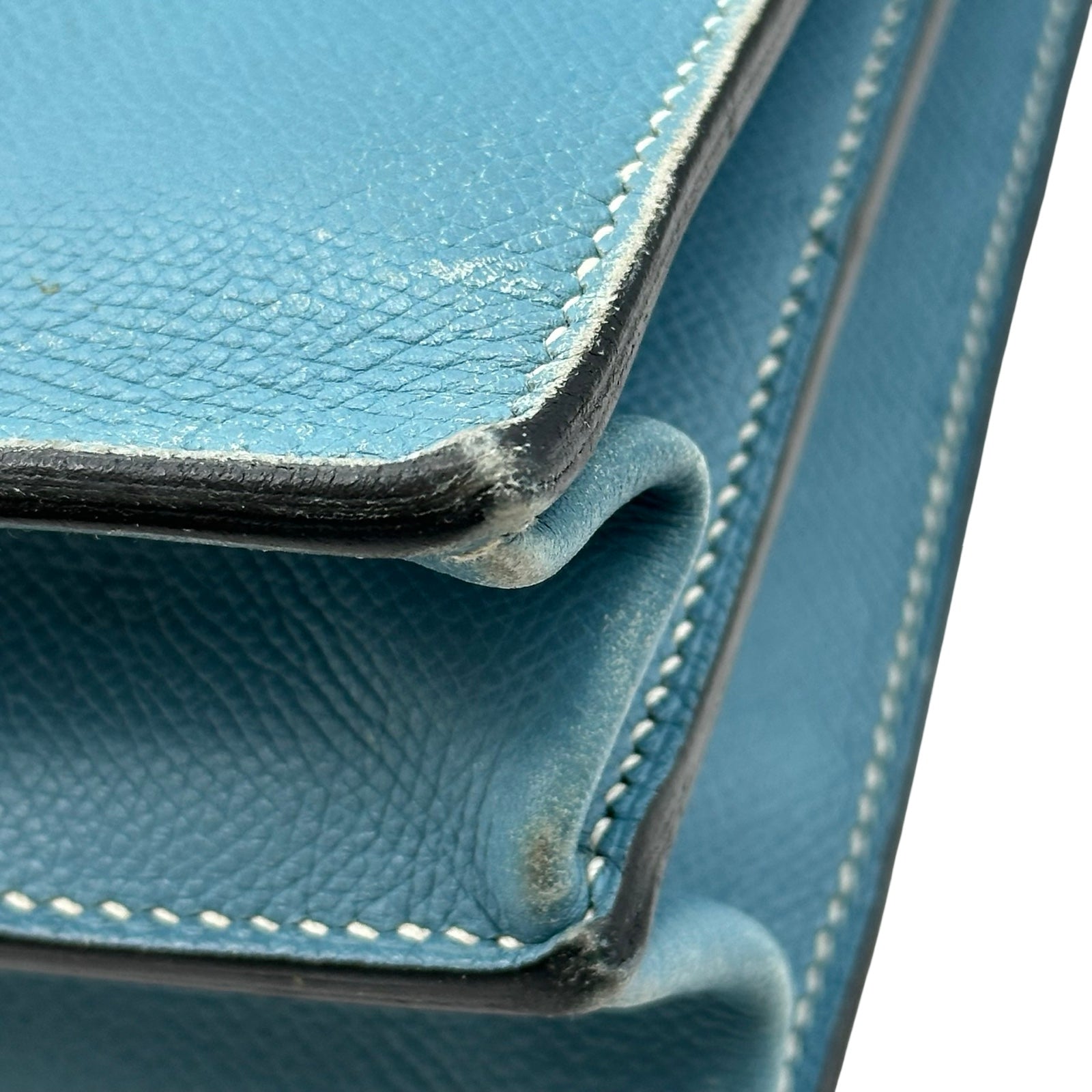 エルメス HERMES ケリーデペッシュ38 □J刻 ブルージーン シルバー金具