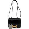 エルメス HERMES コンスタンス3ミニ ミロワール B刻 ブラック ゴールド金具 アリゲーター レディース ショルダーバッグ