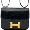 エルメス HERMES コンスタンス3ミニ ミロワール B刻 ブラック ゴールド金具 アリゲーター レディース ショルダーバッグ