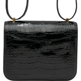 エルメス HERMES コンスタンス3ミニ ミロワール B刻 ブラック ゴールド金具 アリゲーター レディース ショルダーバッグ
