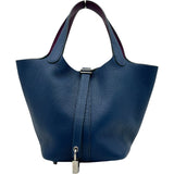 エルメス HERMES ピコタンロックPM エクラ D刻印 ブルーアガット/アネモネ シルバー金具 トリヨン レディース ハンドバッグ