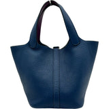エルメス HERMES ピコタンロックPM エクラ D刻印 ブルーアガット/アネモネ シルバー金具 トリヨン レディース ハンドバッグ