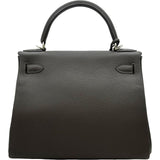 エルメス HERMES ケリー28 内縫い K刻印 エベンヌ シルバー金具 トリヨン レディース ショルダーバッグ