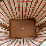 エルメス HERMES ピコタンロックPM クーベルチュール W刻印 ゴールド/ベージュ シルバー金具 トワル レディース ハンドバッグ