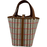 エルメス HERMES ピコタンロックPM クーベルチュール W刻印 ゴールド/ベージュ シルバー金具 トワル レディース ハンドバッグ