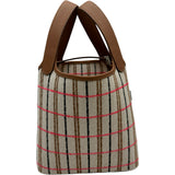 エルメス HERMES ピコタンロックPM クーベルチュール W刻印 ゴールド/ベージュ シルバー金具 トワル レディース ハンドバッグ
